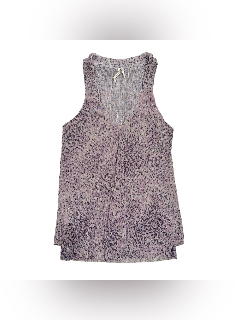 Anthropologie Leopard Print Purple Metallic Tank XS